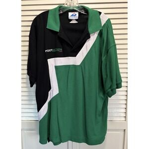 Apex One Soccer Polo Shirt Mens Sz XL Green/Black Logo Button Embroidered Sports